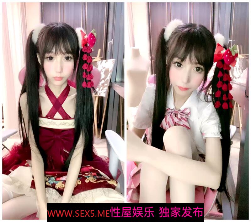 萝莉美少女！双马尾清纯外表！70多斤娇小身材，JK装白丝袜，玻璃棒假屌轮番抽插
